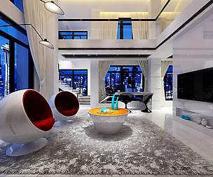 Stylish avant-garde living room design 205