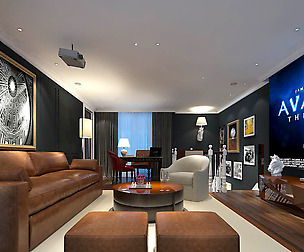Stylish avant-garde living room design 208