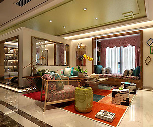 Stylish avant-garde living room design 209