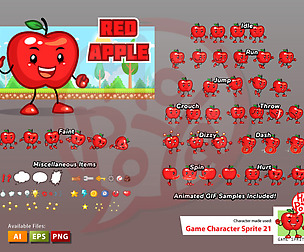 Red Apple Game Sprites