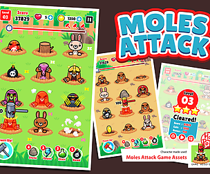 Moles Attack Game Assets