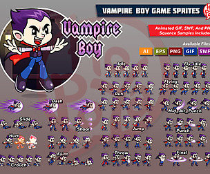 Vampire Boy Game Sprites