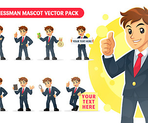 Businessman Mascot Vector Pack