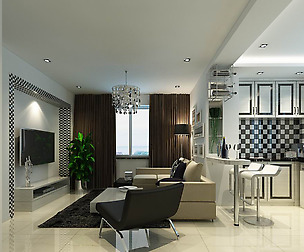 Avant-garde luxury family living room  01
