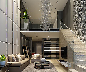 Avant-garde luxury family living room 02
