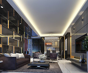 Avant-garde luxury family living room 03