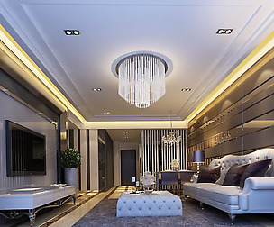Avant-garde luxury family living room 08