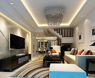 Avant-garde luxury family living room 26