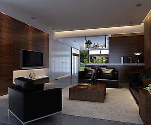 Avant-garde luxury family living room 29