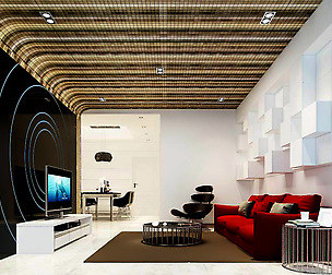 Avant-garde luxury family living room 36