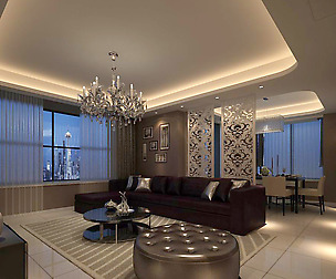 Avant-garde luxury family living room 38