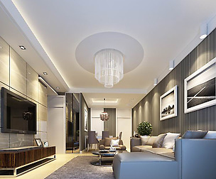 Avant-garde luxury family living room 42
