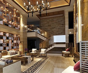 Avant-garde luxury family living room 45