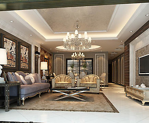 Avant-garde luxury family living room 77
