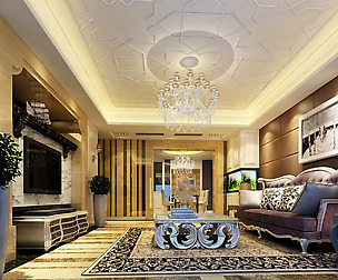 Avant-garde luxury family living room 81
