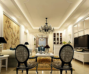 Avant-garde luxury family living room 82