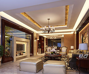 Avant-garde luxury family living room 85