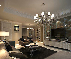 Avant-garde luxury family living room 88