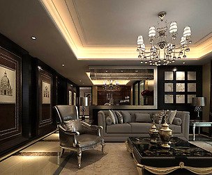 Avant-garde luxury family living room 92