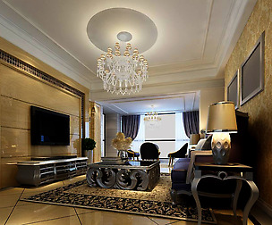 Avant-garde luxury family living room 93