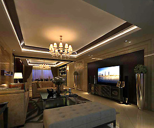 Avant-garde luxury family living room 94
