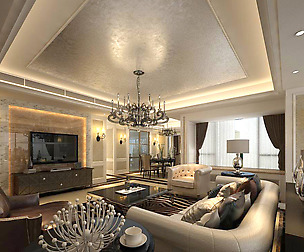 Avant-garde luxury family living room 100