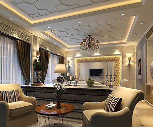 Avant-garde luxury family living room 103