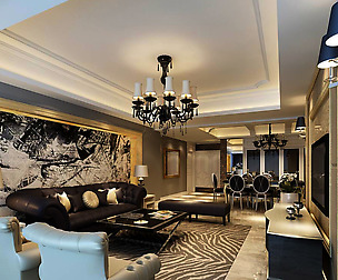 Avant-garde luxury family living room 104