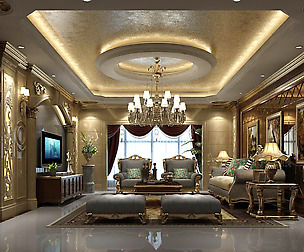 Avant-garde luxury family living room 105