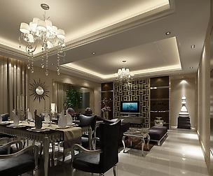 Avant-garde luxury family living room 106