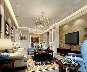 Avant-garde luxury family living room 108