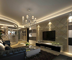 Avant-garde luxury family living room 113