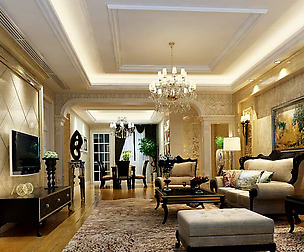 Avant-garde luxury family living room 124