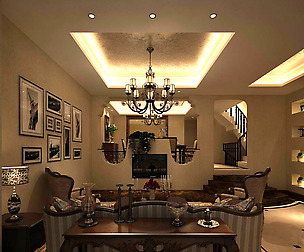 Avant-garde luxury family living room 125
