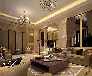 Avant-garde luxury family living room 127