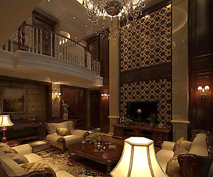 Avant-garde luxury family living room 128