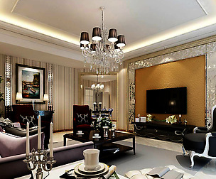Avant-garde luxury family living room 129