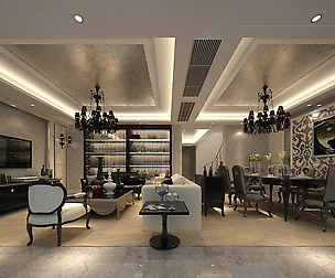 Avant-garde luxury family living room 133