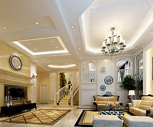 Avant-garde luxury family living room 135
