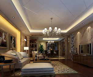 Avant-garde luxury family living room 140
