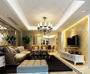 Avant-garde luxury family living room 142