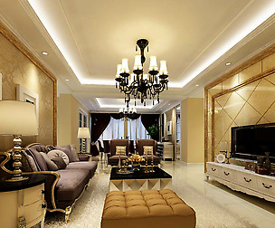Avant-garde luxury family living room 143
