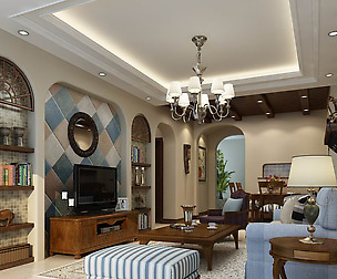 Avant-garde luxury family living room 144