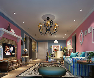 Avant-garde luxury family living room 147