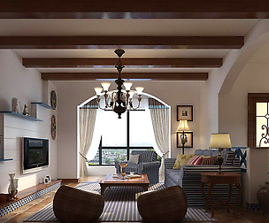 Avant-garde luxury family living room 148