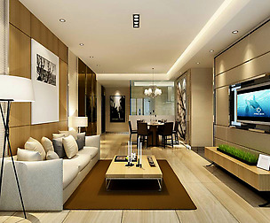 Avant-garde luxury family living room 154