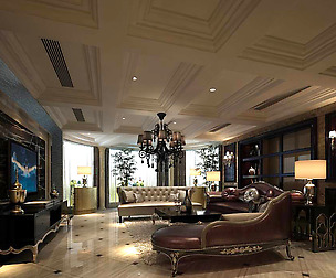 Avant-garde luxury family living room 155