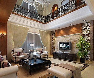 Avant-garde luxury family living room 156