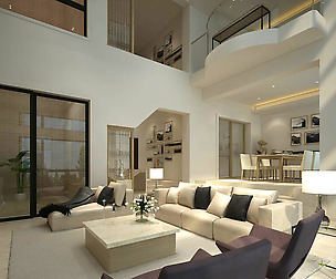 Avant-garde luxury family living room 158
