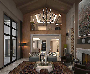 Avant-garde luxury family living room 166